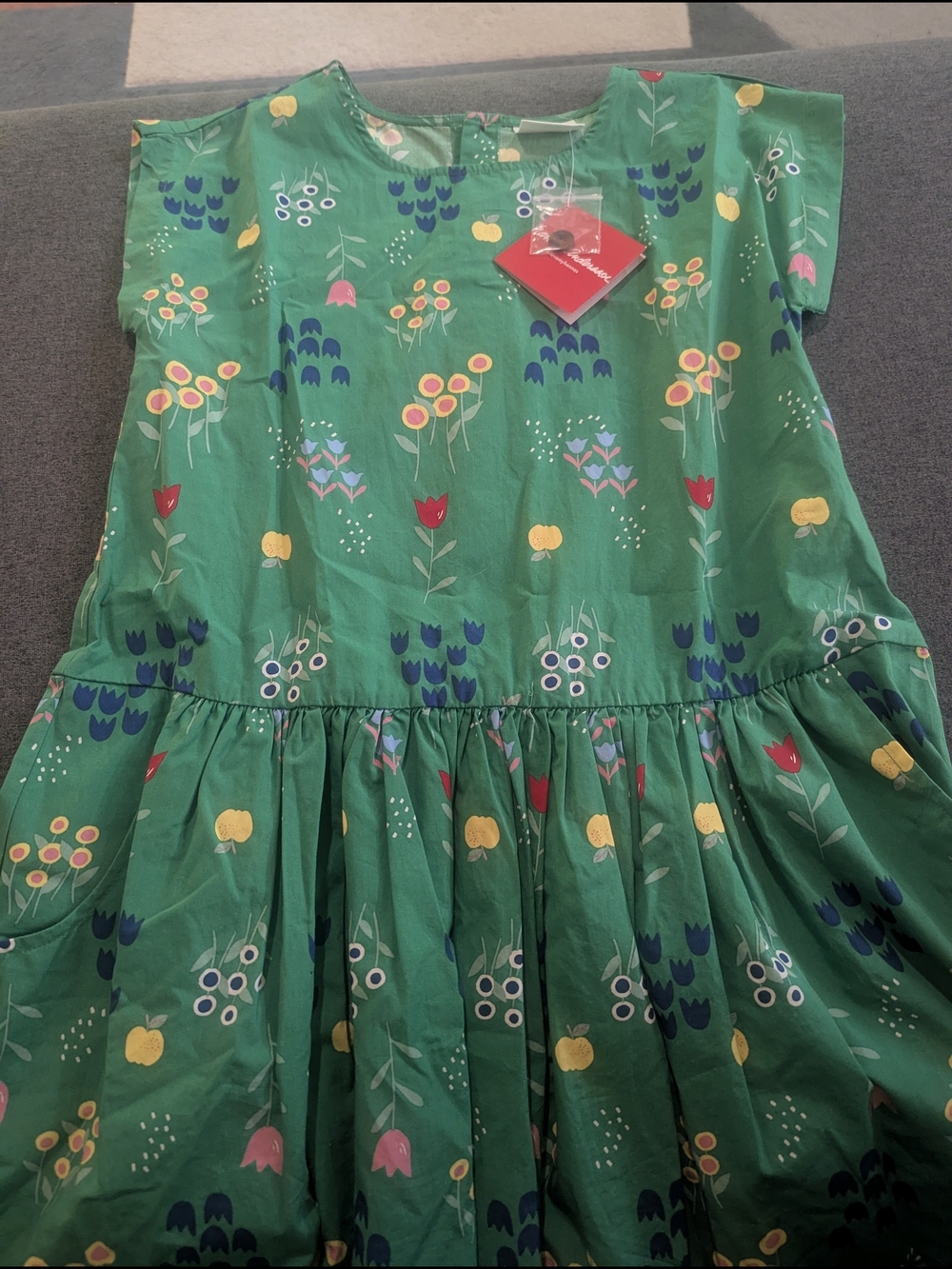 hanna andersson green dress Floral Cotton with Multicolor Blooms Kids clothes